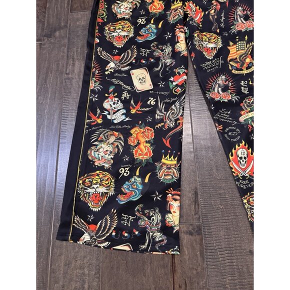 NWT ED HARDY COLORFUL FLASHBOARD TATTOO PRINT TRACK PANTS / SWEATPANTS SIZE L - Picture 8 of 12